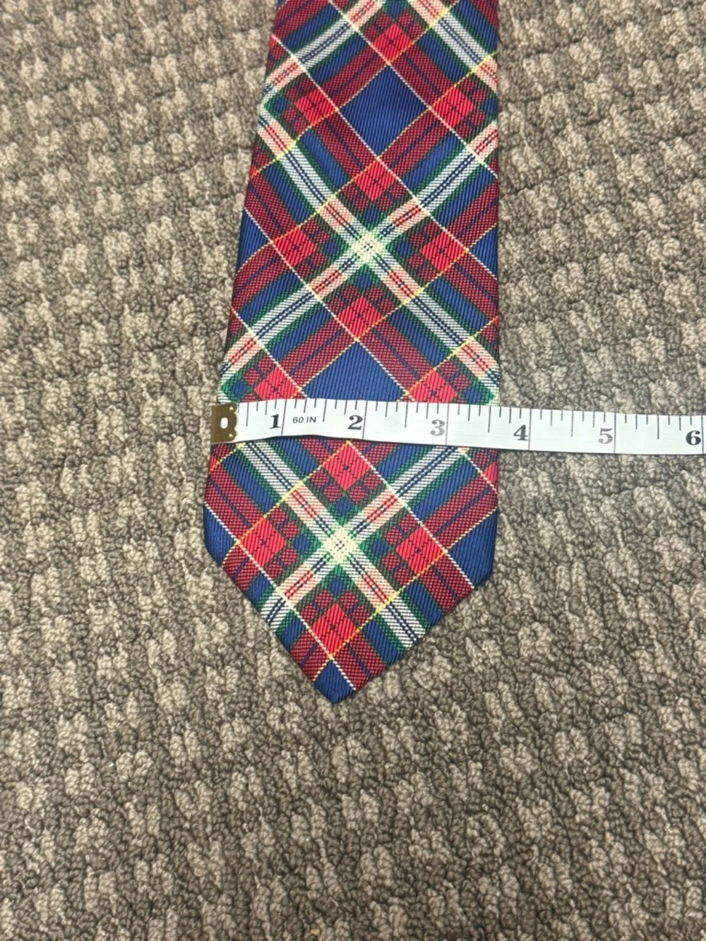 Lauren Ralph Lauren Red, Blue & Green Tartan Plaid Tie 100% silk